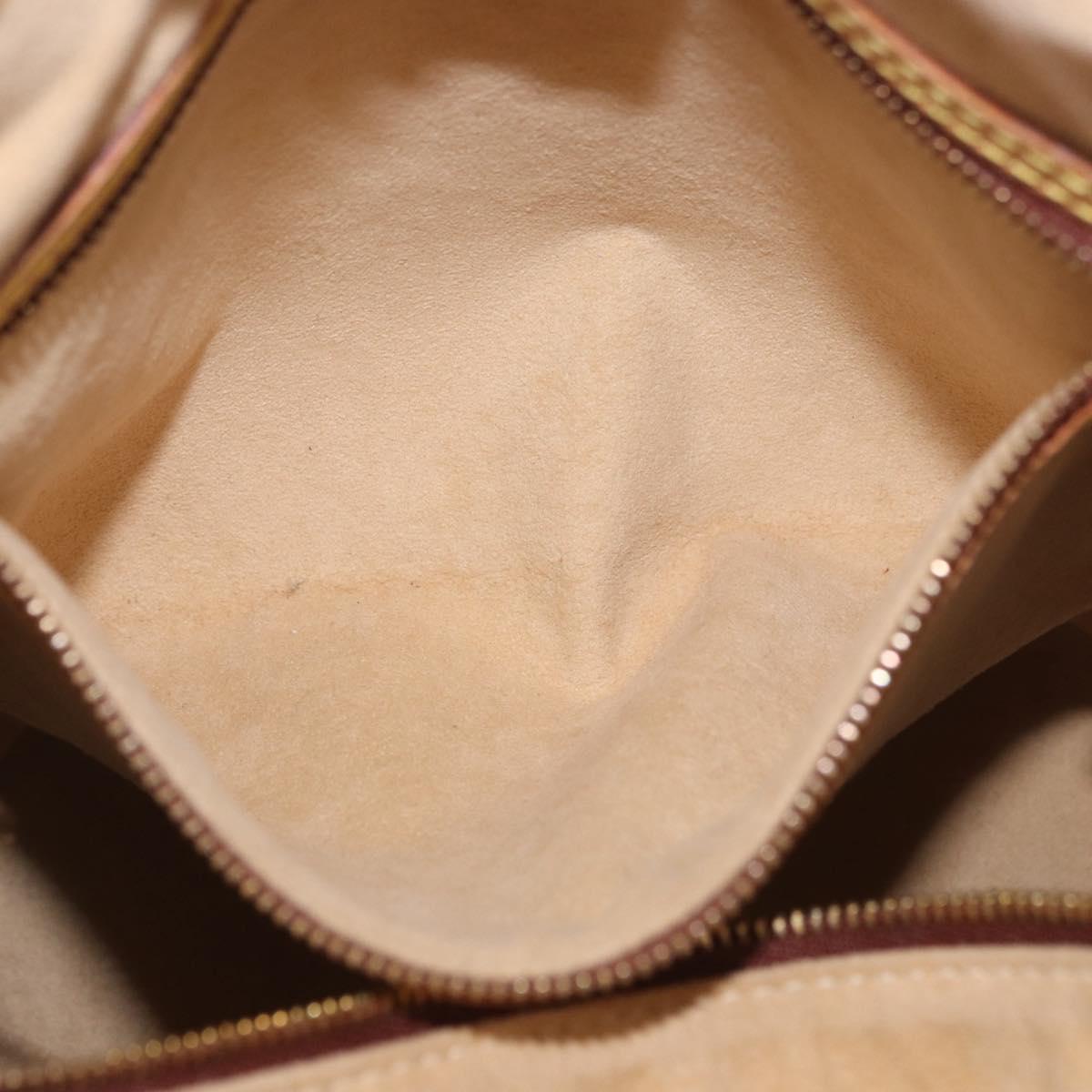 LOUIS VUITTON Nomad leather Bucket PM Shoulder Bag Beige M85001 LV Auth 189289
