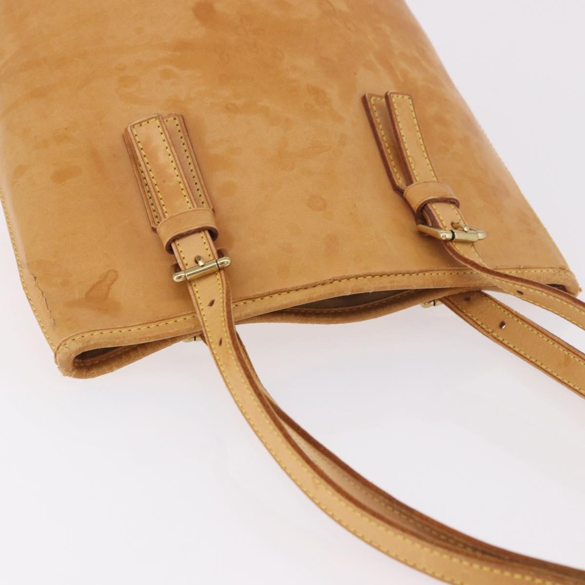 LOUIS VUITTON Nomad leather Bucket PM Shoulder Bag Beige M85001 LV Auth 189289