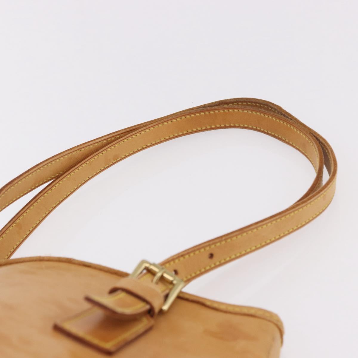 LOUIS VUITTON Nomad leather Bucket PM Shoulder Bag Beige M85001 LV Auth 189289