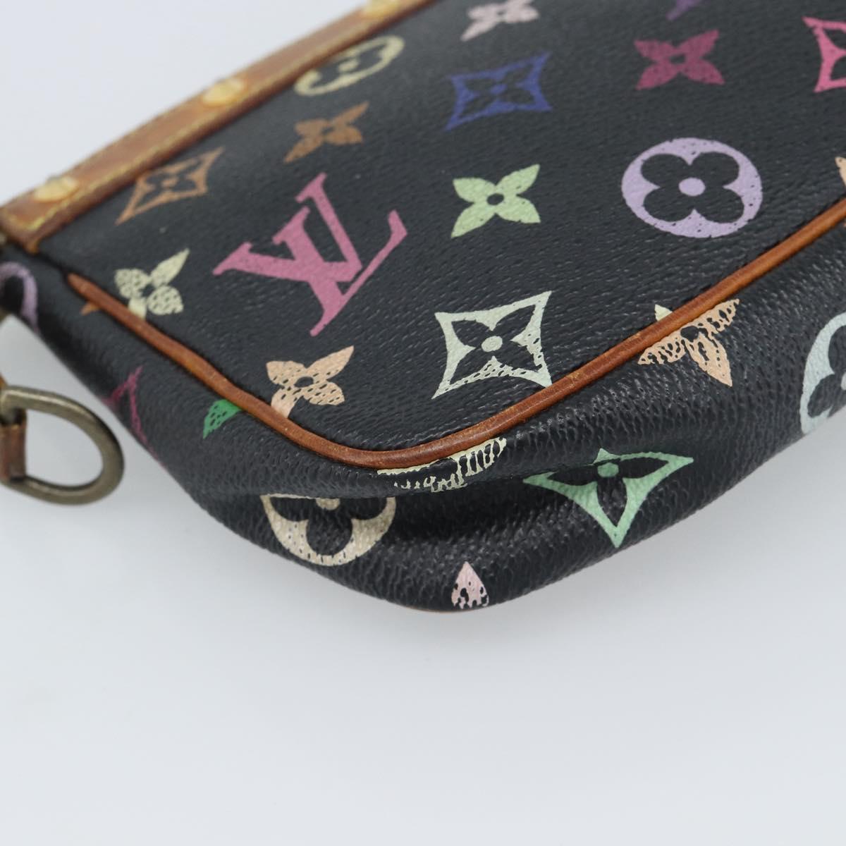 LOUIS VUITTON Multicolor Pochette Accessoires Pouch Black M92648 LV Auth 189291