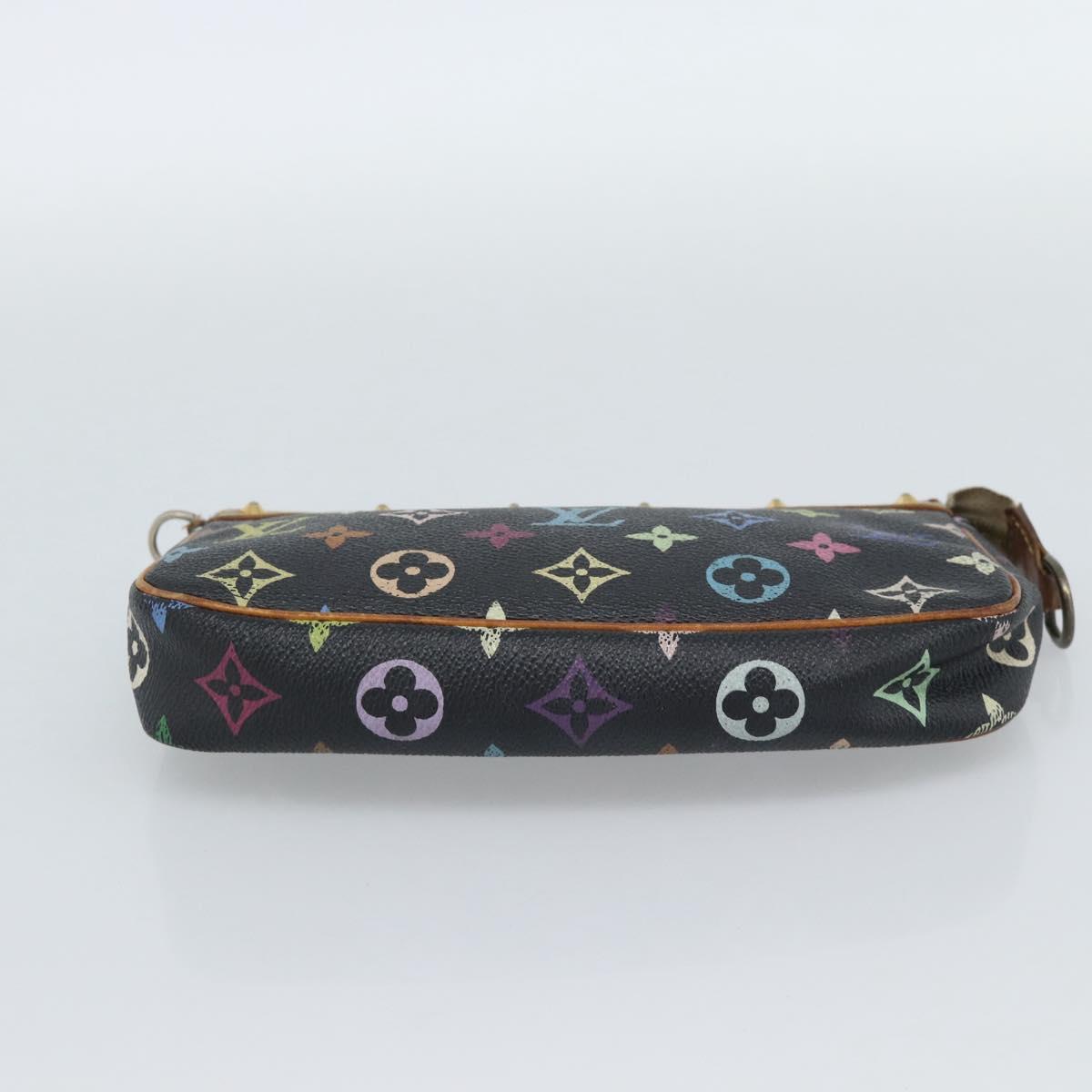 LOUIS VUITTON Multicolor Pochette Accessoires Pouch Black M92648 LV Auth 189291