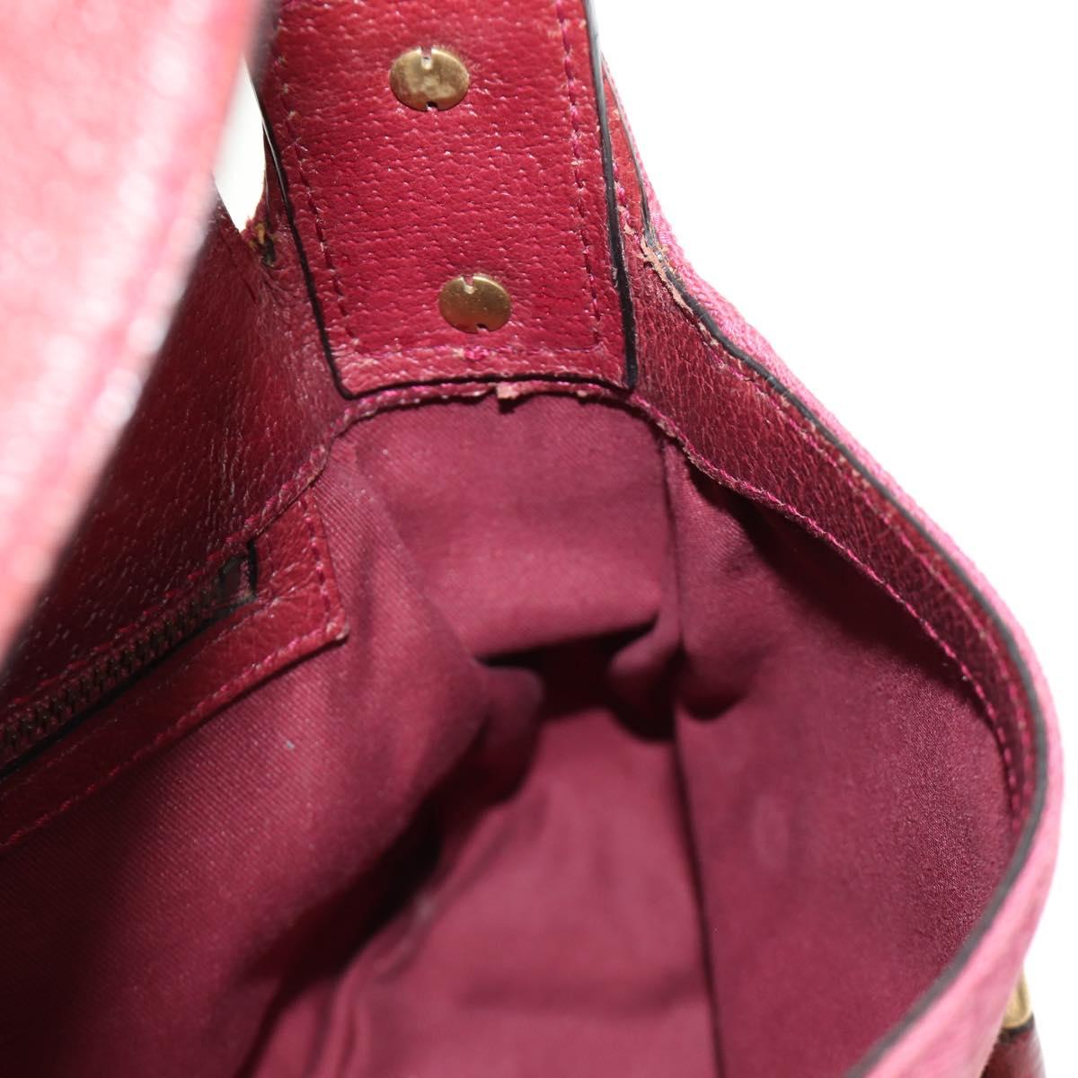 GUCCI GG Canvas Horsebit Hand Bag Pink Gold 120984 Auth 189295V