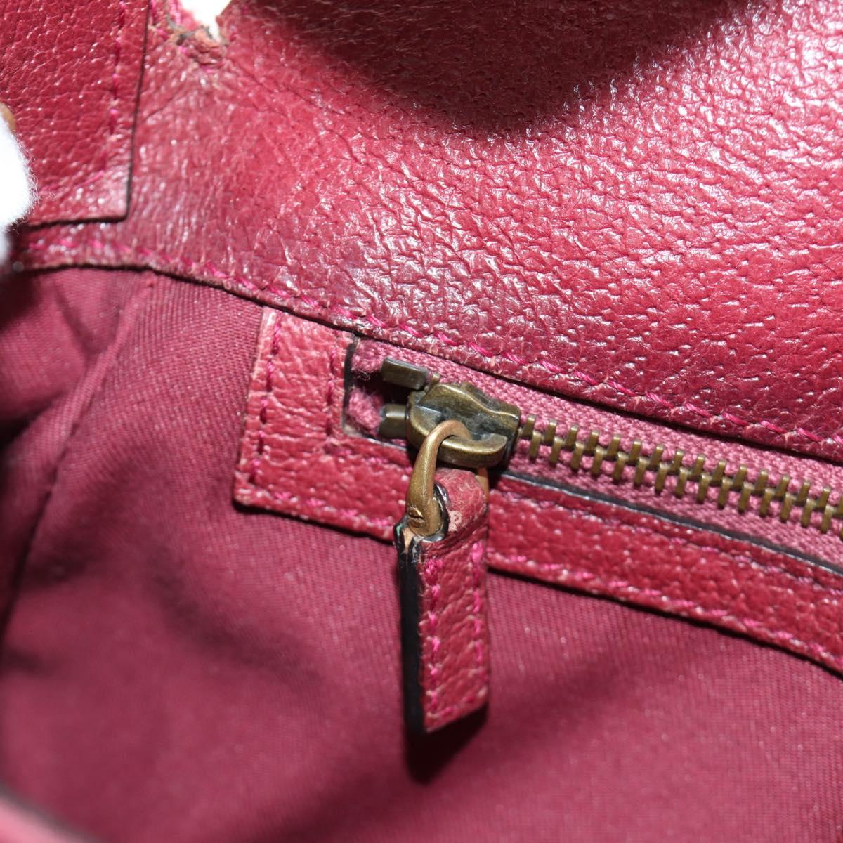 GUCCI GG Canvas Horsebit Hand Bag Pink Gold 120984 Auth 189295V