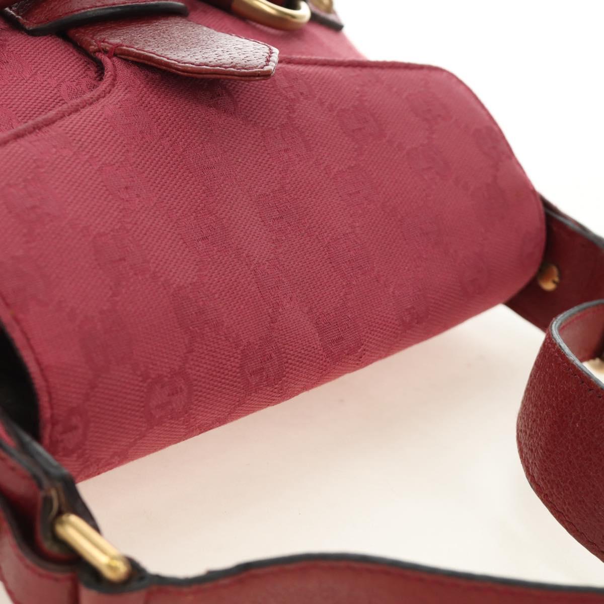 GUCCI GG Canvas Horsebit Hand Bag Pink Gold 120984 Auth 189295V