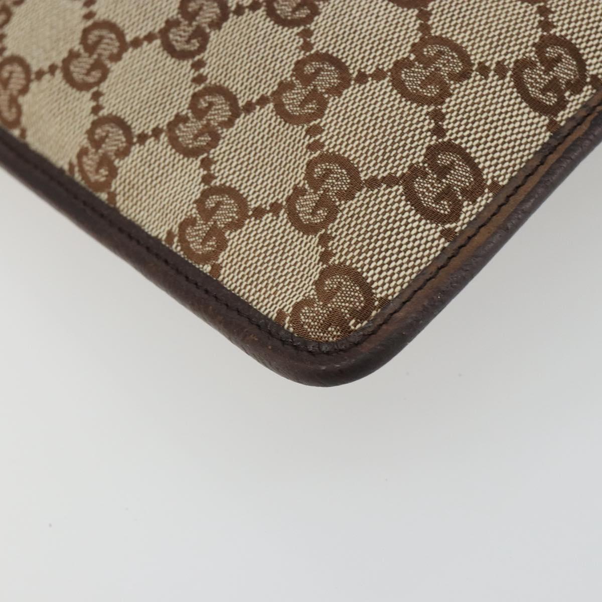 GUCCI GG Canvas Shoulder Bag Beige Silver 27639 Auth 189298A