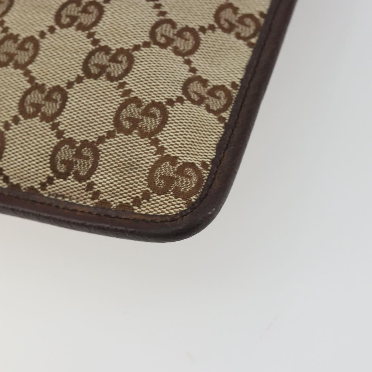 GUCCI GG Canvas Shoulder Bag Beige Silver 27639 Auth 189298A