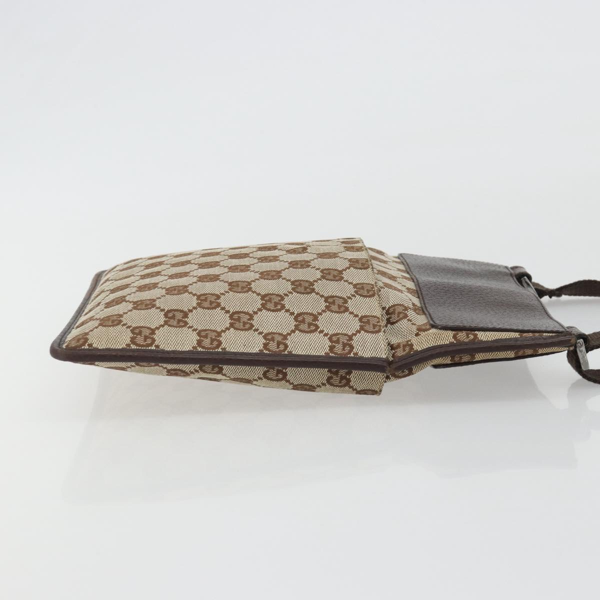 GUCCI GG Canvas Shoulder Bag Beige Silver 27639 Auth 189298A
