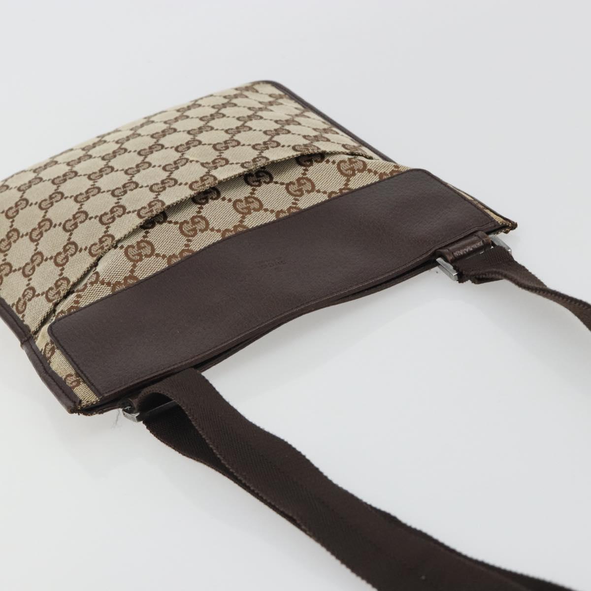 GUCCI GG Canvas Shoulder Bag Beige Silver 27639 Auth 189298A