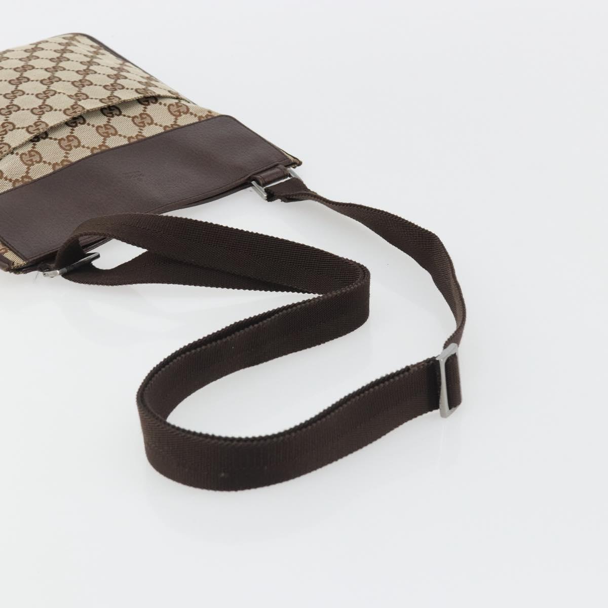 GUCCI GG Canvas Shoulder Bag Beige Silver 27639 Auth 189298A