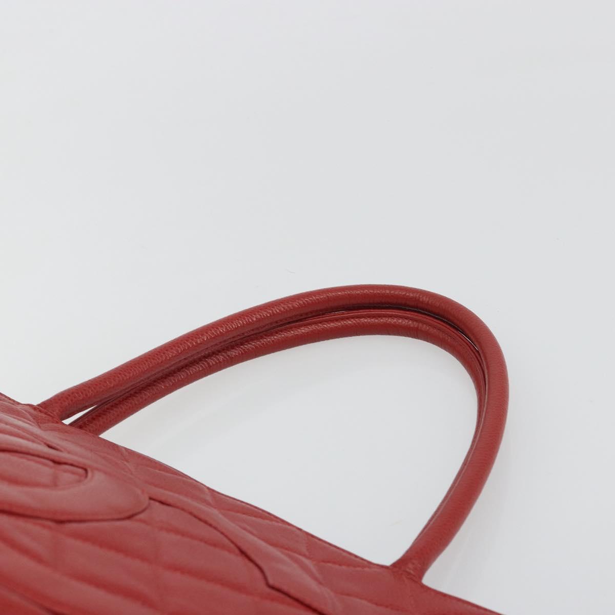 CHANEL Matelasse Reprint Tote Bag Caviar Skin Red CC Auth 189312SAV