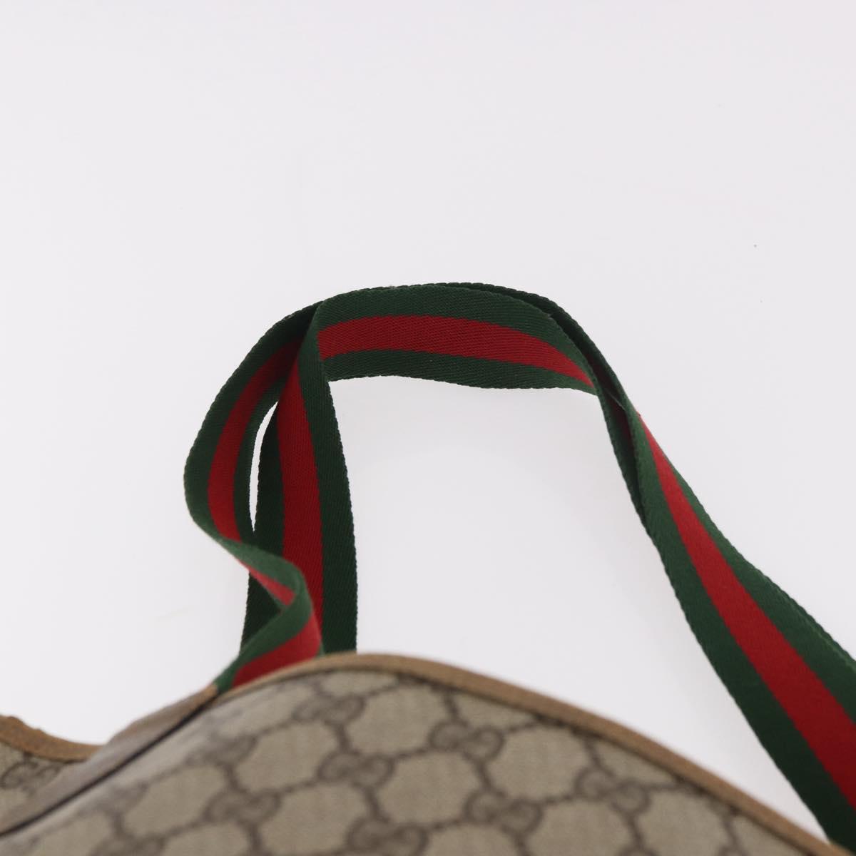 GUCCI GG Supreme Web Sherry Line Tote Bag PVC Beige 39 02 003 Auth 189324