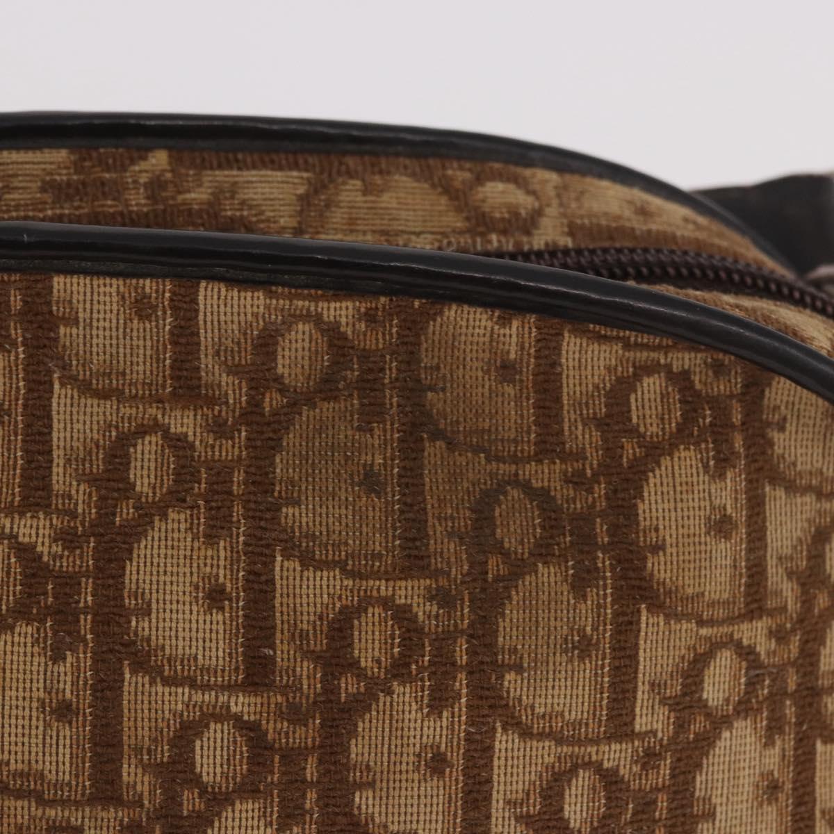 Christian Dior Trotter Canvas Shoulder Bag Beige Auth 189328