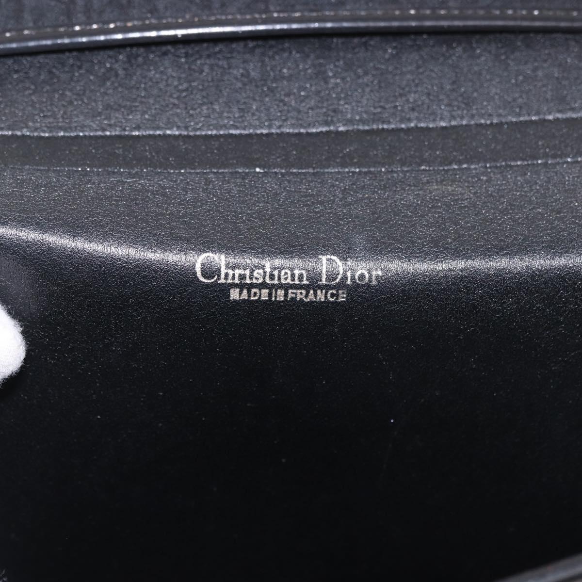Christian Dior Trotter Canvas Hand Bag Black Gold Auth 189336