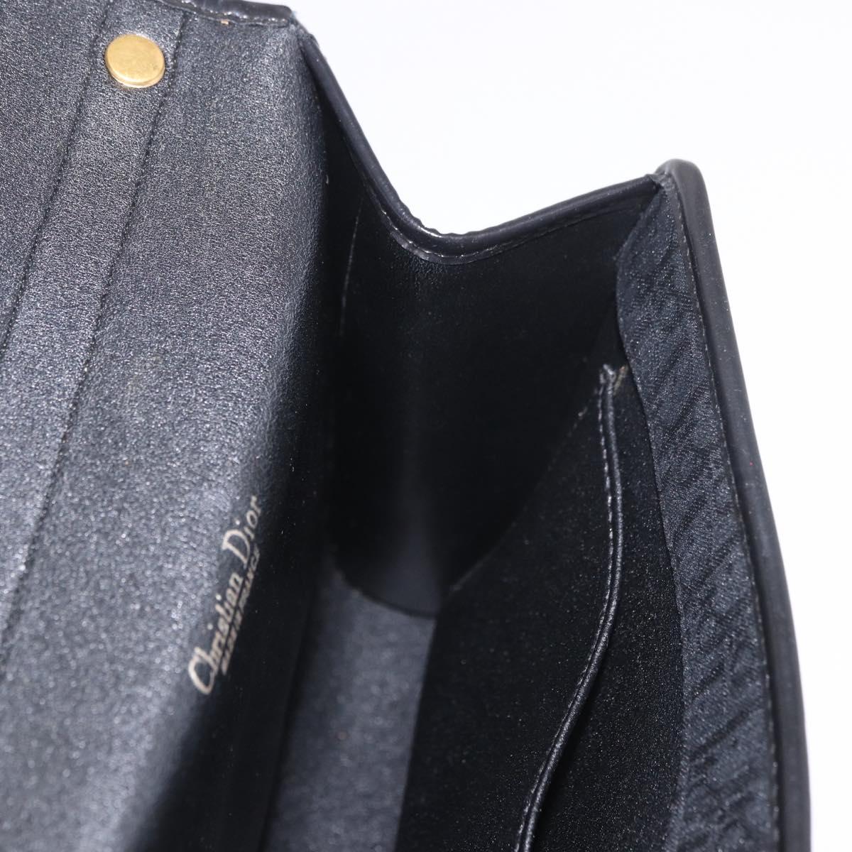 Christian Dior Trotter Canvas Hand Bag Black Gold Auth 189336