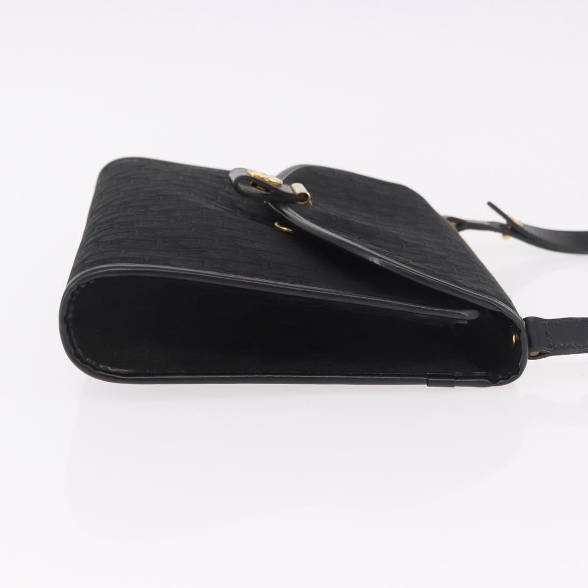 Christian Dior Trotter Canvas Hand Bag Black Gold Auth 189336