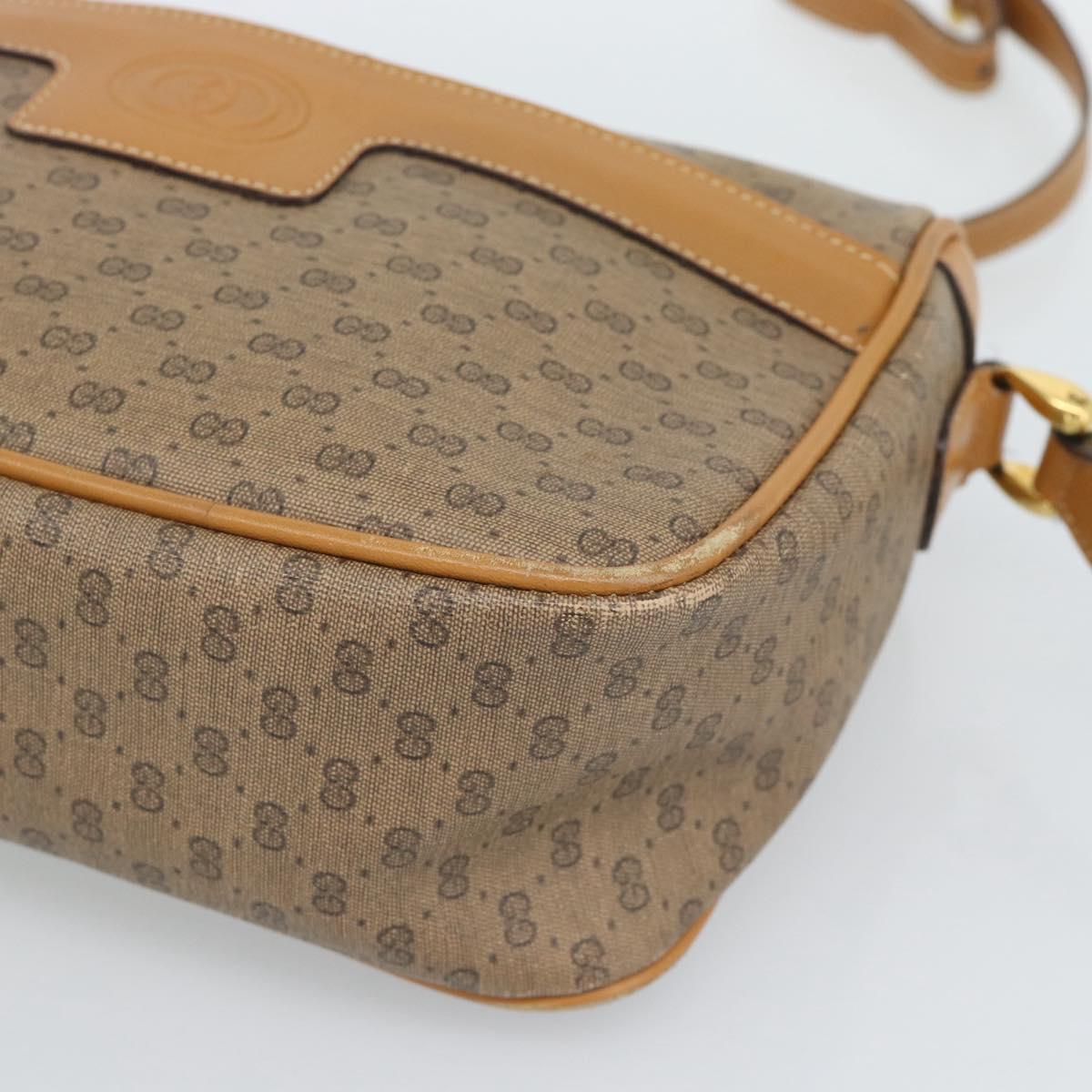 GUCCI Micro GG Supreme Shoulder Bag PVC Beige Gold 001 14 0412 Auth 189340