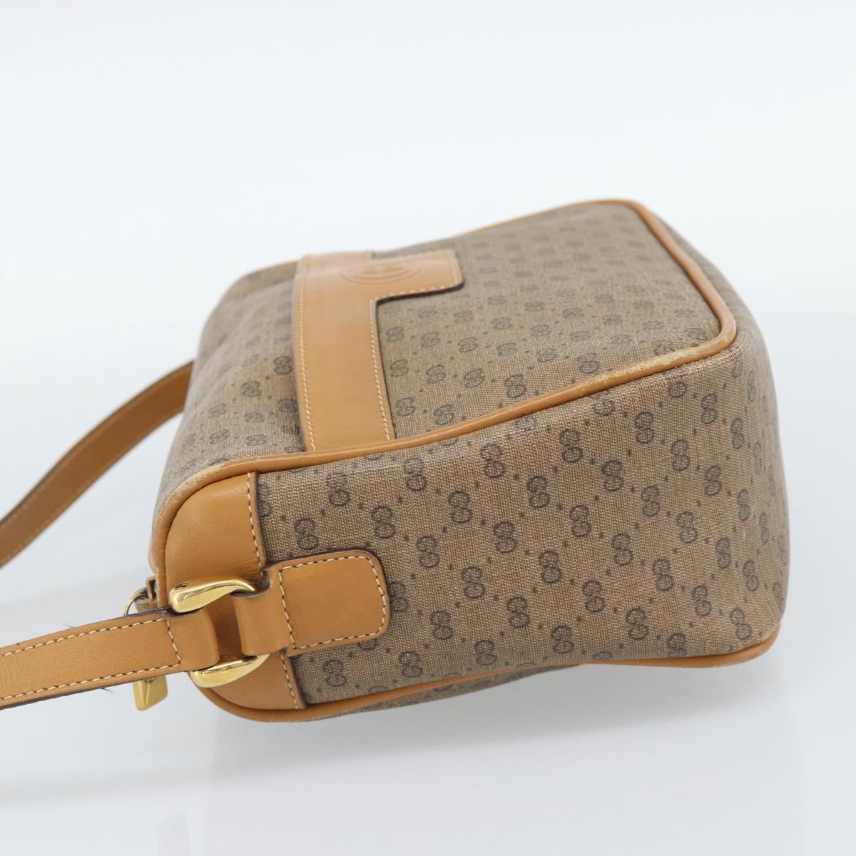 GUCCI Micro GG Supreme Shoulder Bag PVC Beige Gold 001 14 0412 Auth 189340