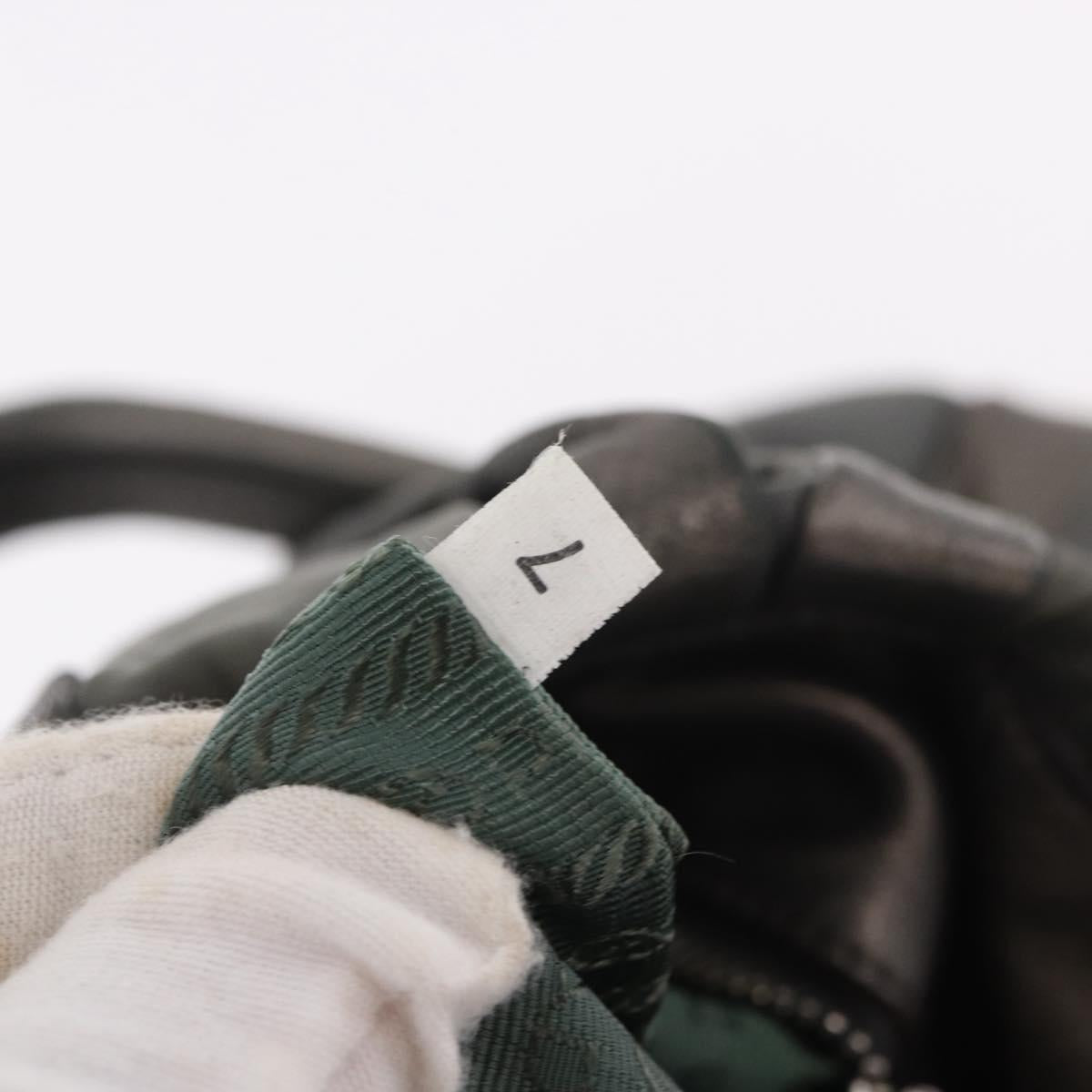 PRADA Shoulder Bag Nylon Green Silver Auth 189344A
