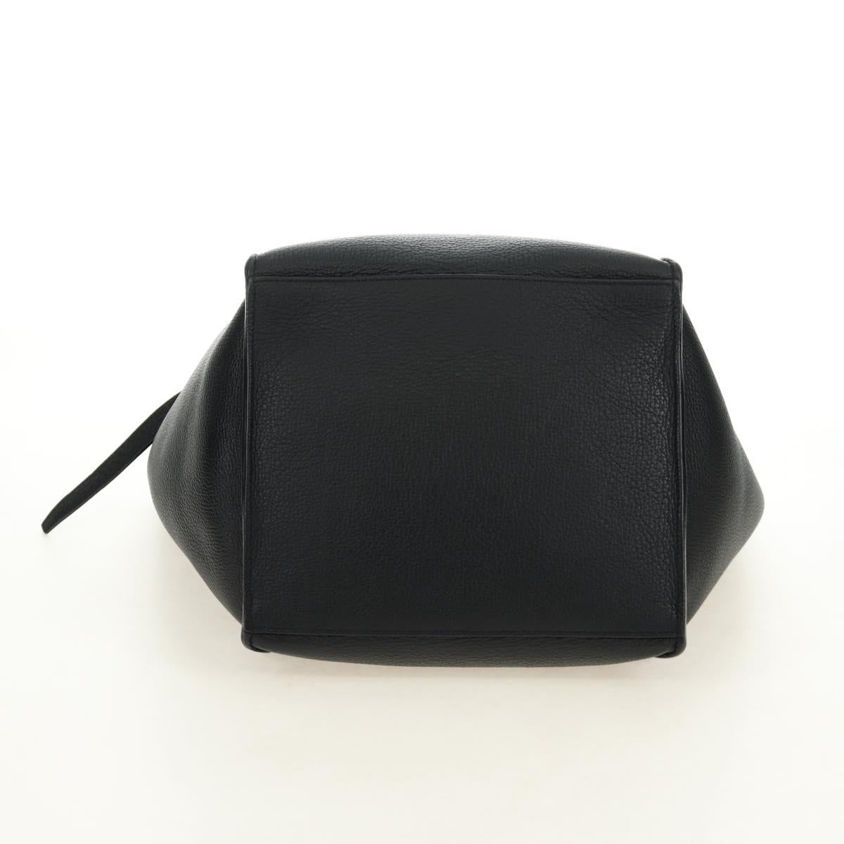 CELINE Big bag Small Hand Bag Leather Black Silver Auth 189349SAM