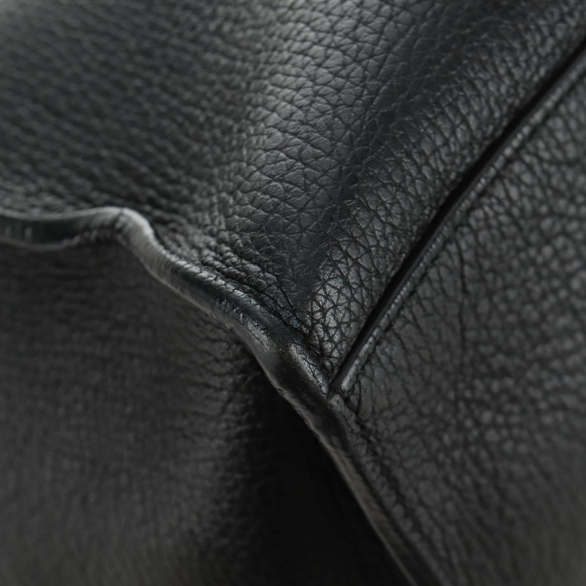 CELINE Big bag Small Hand Bag Leather Black Silver Auth 189349SAM