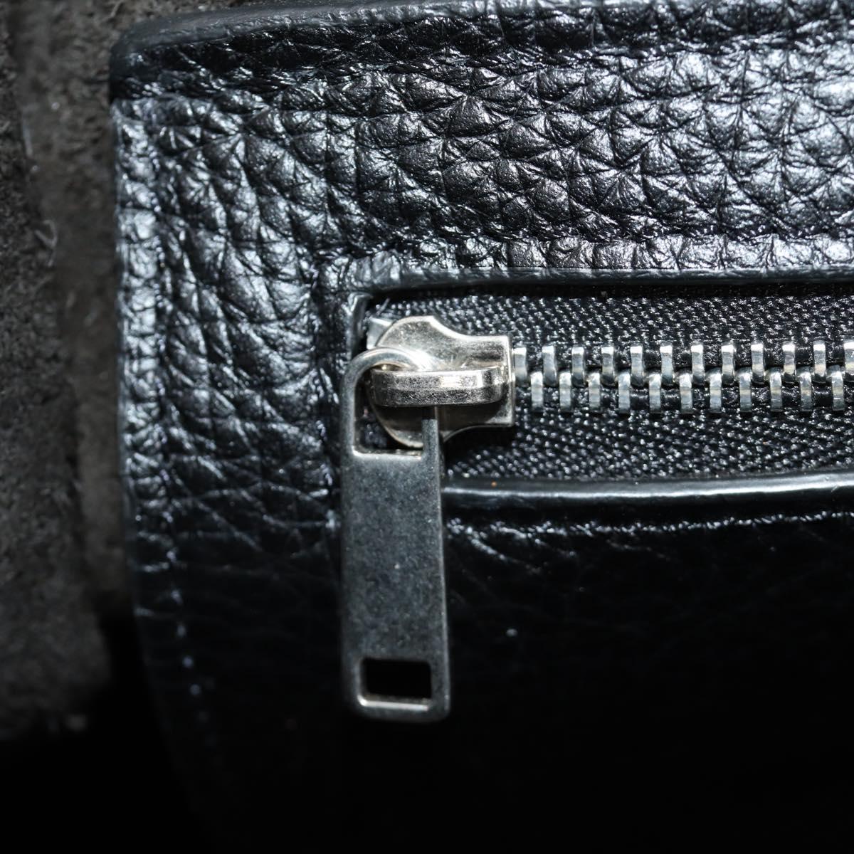CELINE Big bag Small Hand Bag Leather Black Silver Auth 189349SAM
