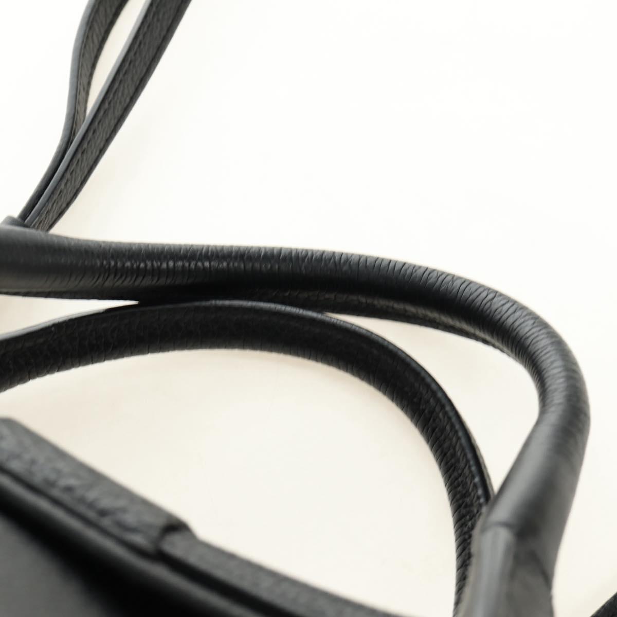 CELINE Big bag Small Hand Bag Leather Black Silver Auth 189349SAM