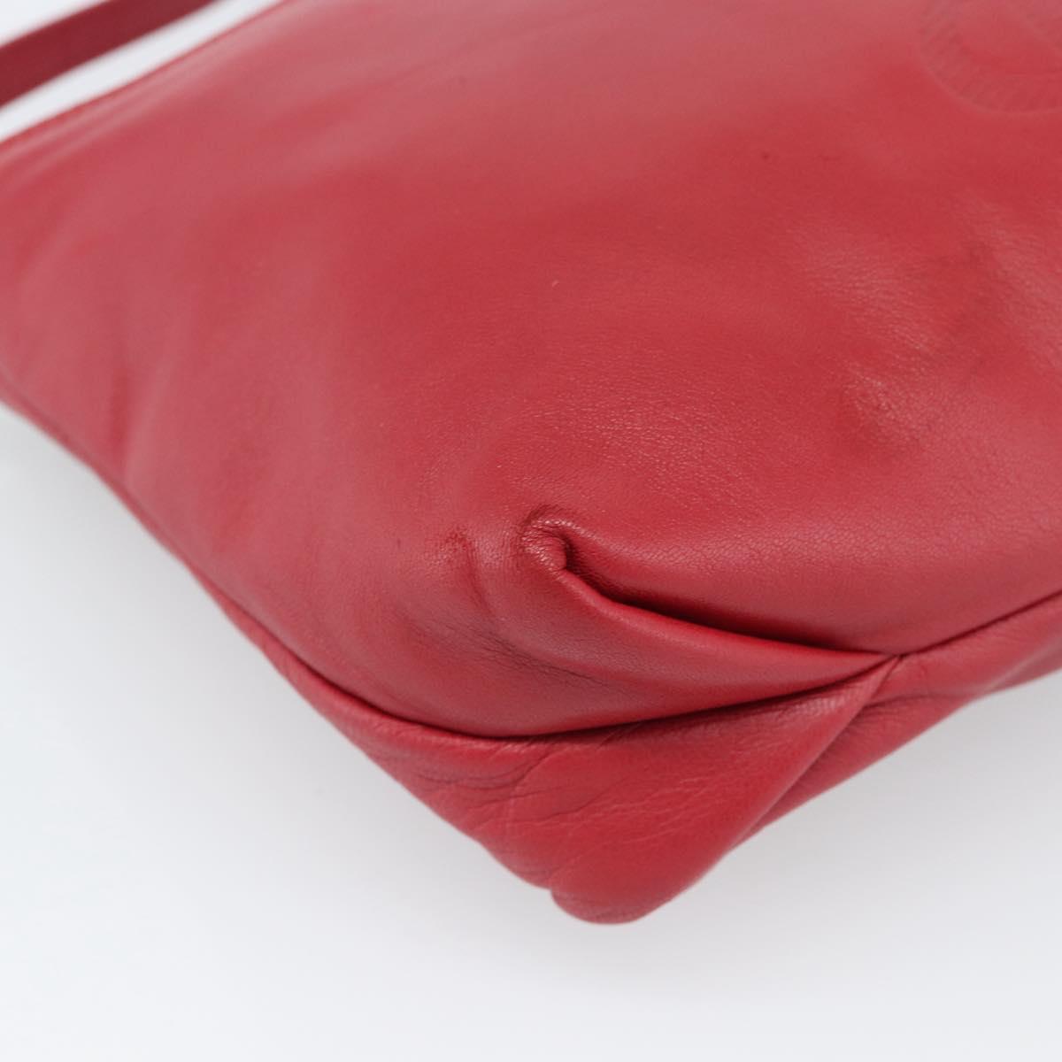 LOEWE Anagram Shoulder Bag Leather Red Auth 189350