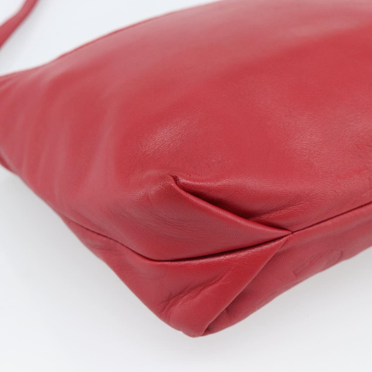LOEWE Anagram Shoulder Bag Leather Red Auth 189350