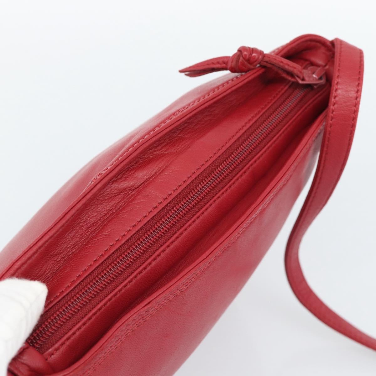 LOEWE Anagram Shoulder Bag Leather Red Auth 189350