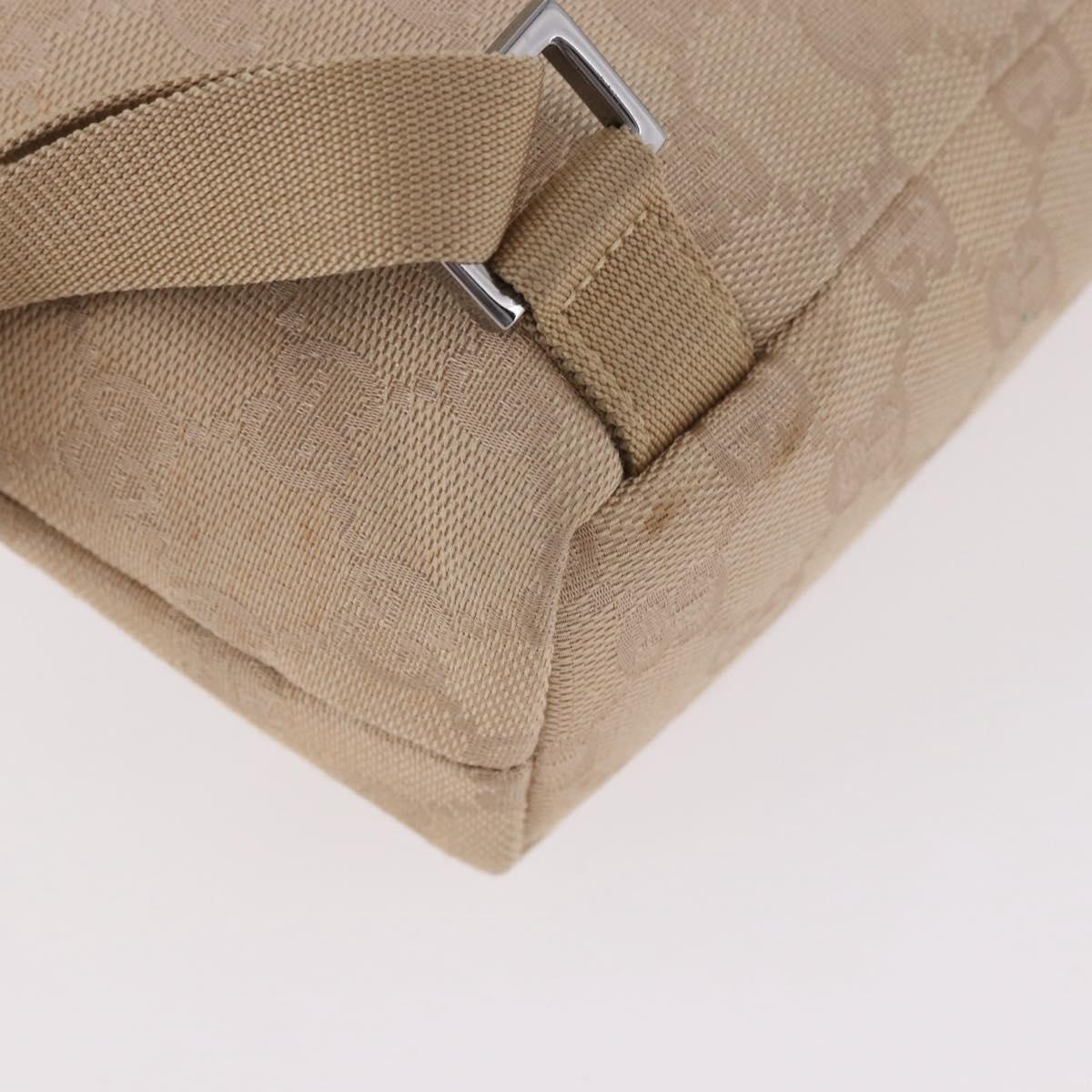 GUCCI GG Canvas Backpack Beige Silver 003 0242 Auth 189357A