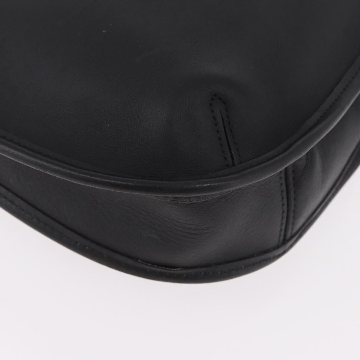 Coach Shoulder Bag Leather Black Gold Auth 189362A