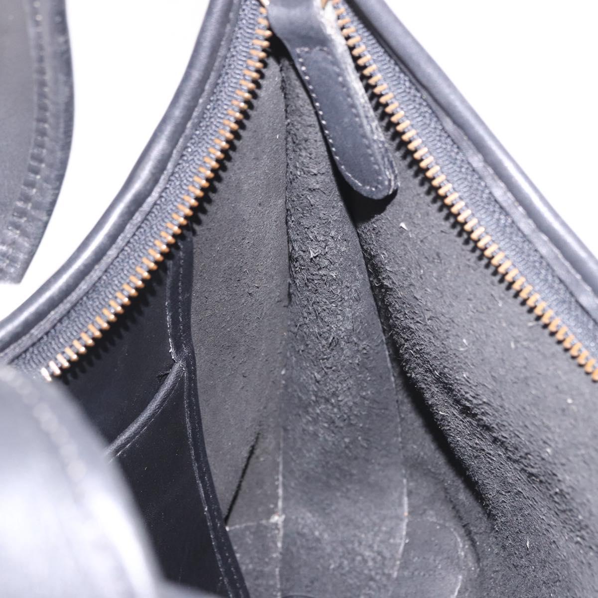 Coach Shoulder Bag Leather Black Gold Auth 189362A