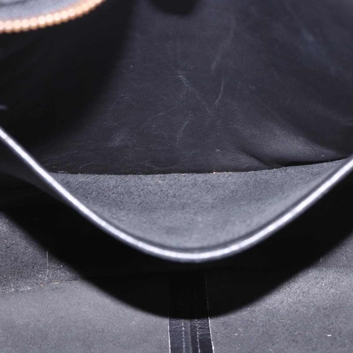 Coach Shoulder Bag Leather Black Gold Auth 189362A
