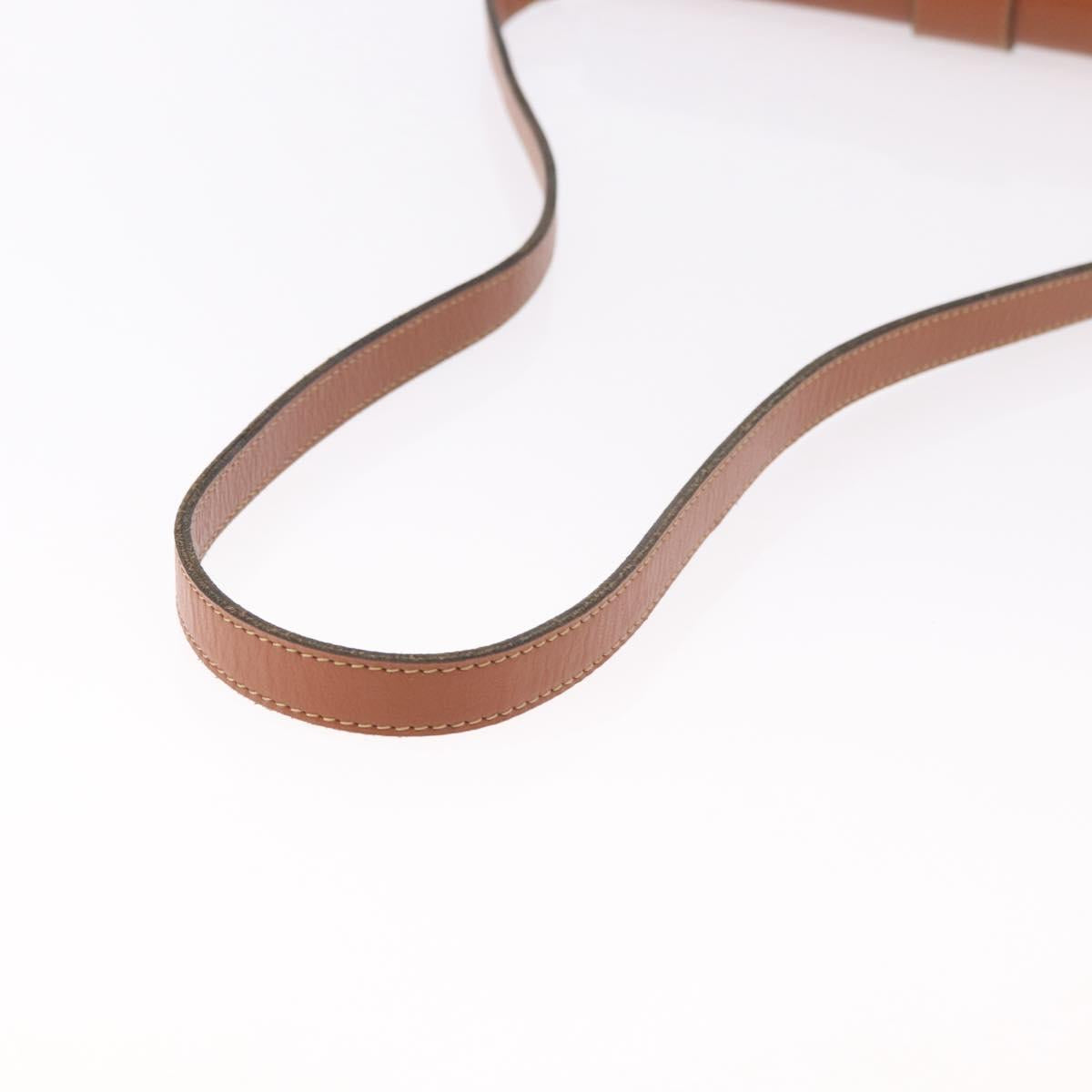 Christian Dior Shoulder Bag Leather Brown Gold Auth 189363