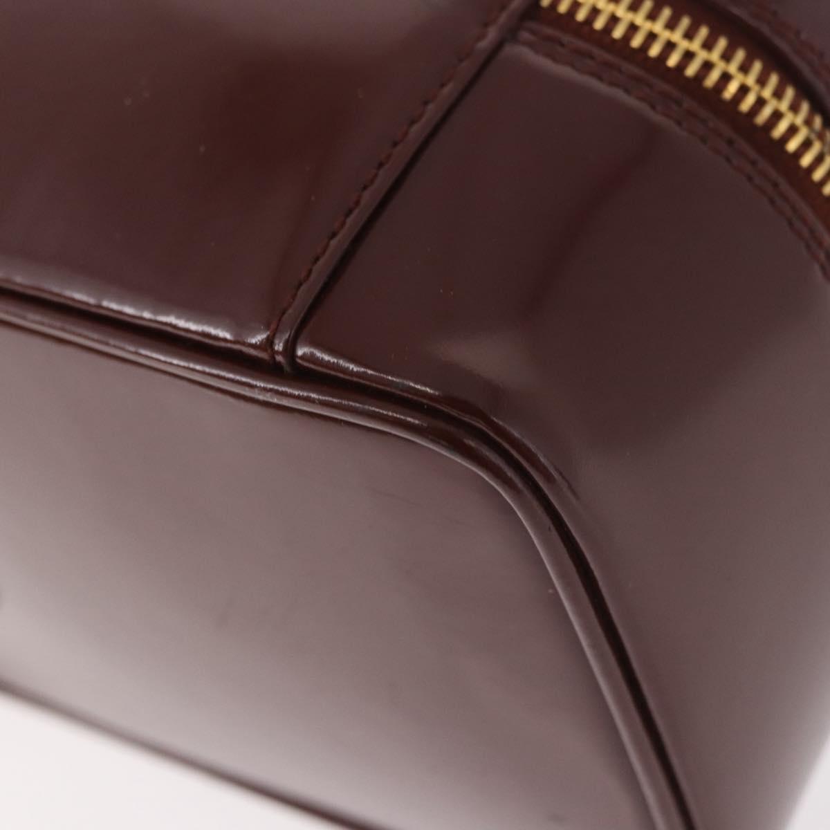 GUCCI Vanity Hand Bag Patent leather Bordeaux Gold 032 1956 0151 Auth 189367