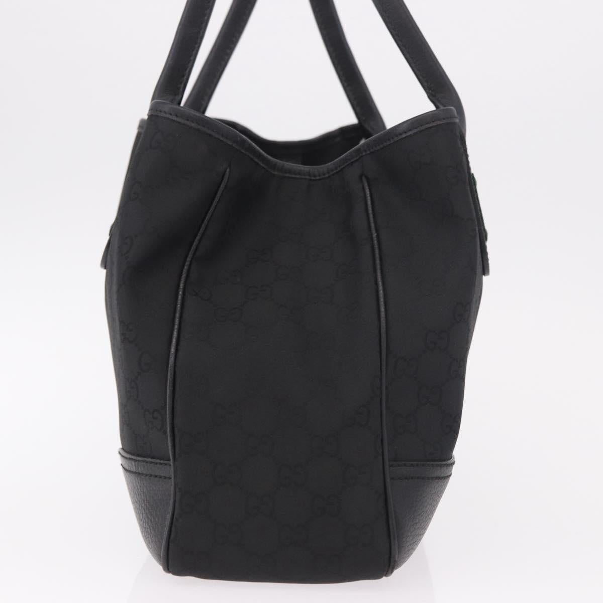 GUCCI GG Canvas Web Sherry Line Tote Bag Black Silver Red 293592 Auth 189381V