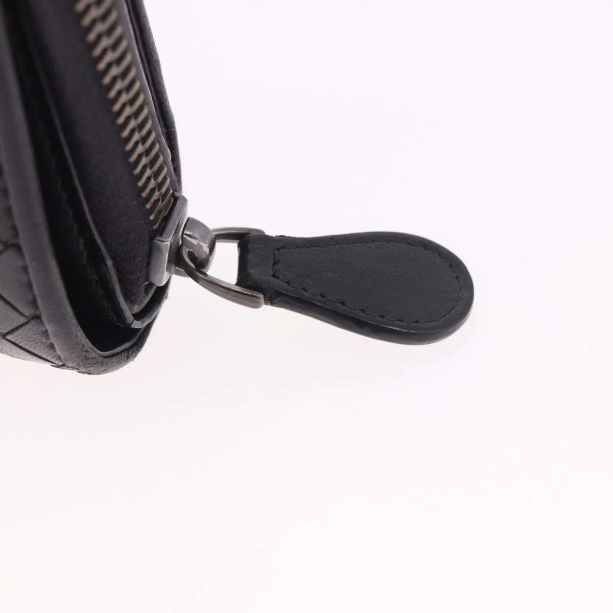 BOTTEGA VENETA INTRECCIATO Wallet Leather Black Auth 189385A