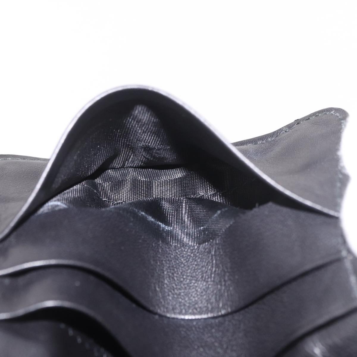 BOTTEGA VENETA INTRECCIATO Wallet Leather Black Auth 189385A