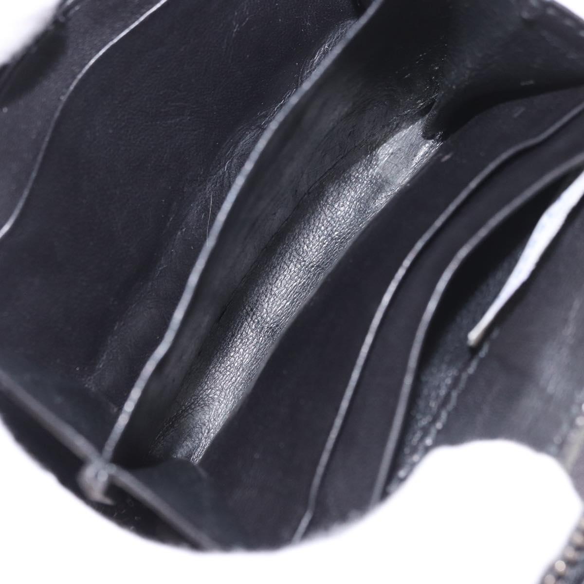 BOTTEGA VENETA INTRECCIATO Wallet Leather Black Auth 189385A