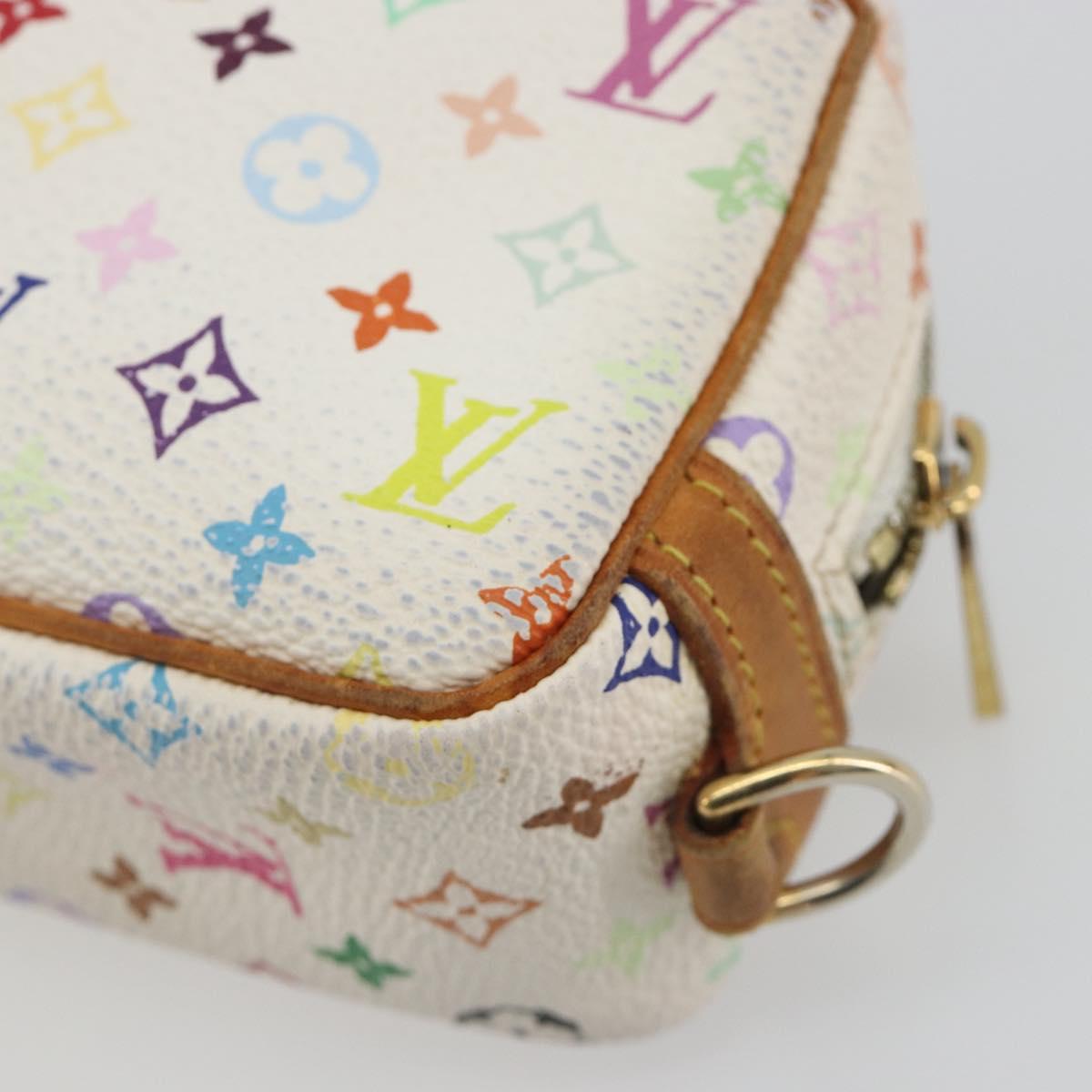 LOUIS VUITTON Monogram Multicolor Trousse Wapity Pouch White M58033 Auth 189388