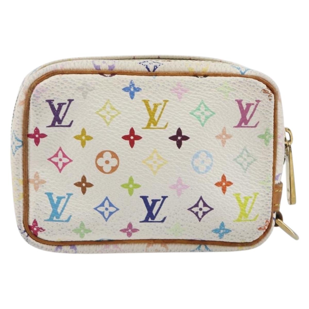 LOUIS VUITTON Monogram Multicolor Trousse Wapity Pouch White M58033 Auth 189388