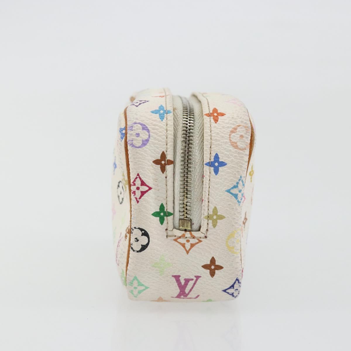 LOUIS VUITTON Monogram Multicolor Trousse Wapity Pouch White M58033 Auth 189388