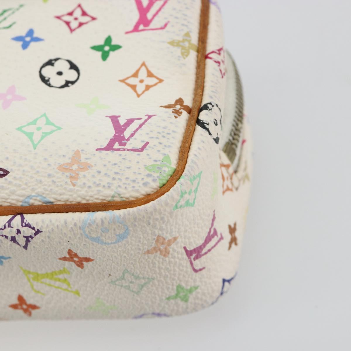 LOUIS VUITTON Monogram Multicolor Trousse Wapity Pouch White M58033 Auth 189388
