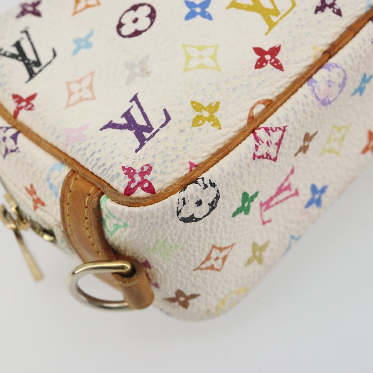 LOUIS VUITTON Monogram Multicolor Trousse Wapity Pouch White M58033 Auth 189388