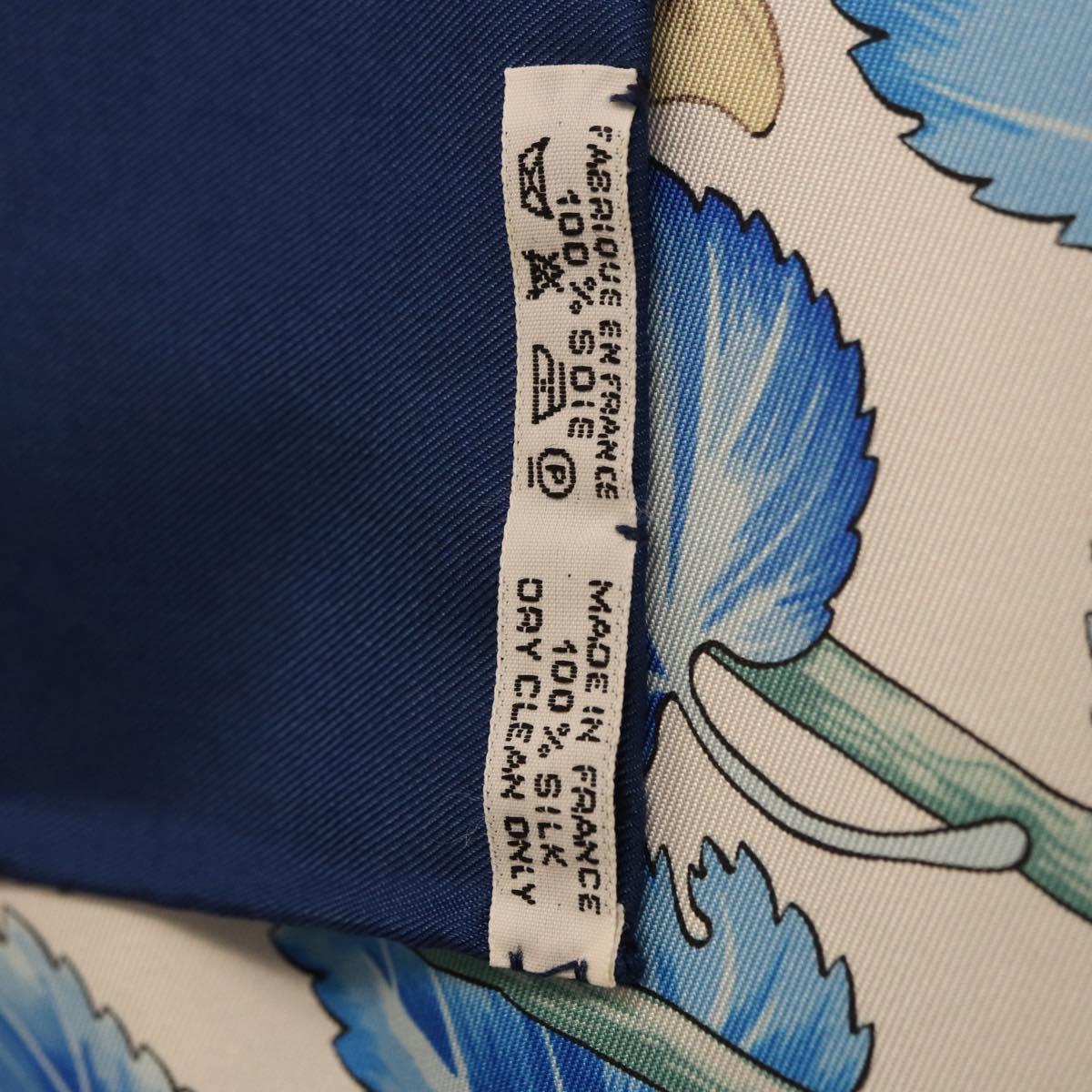 HERMES Carre 90 Scarf ”I`ARBRE de SOiE” Silk Blue Auth 189417M