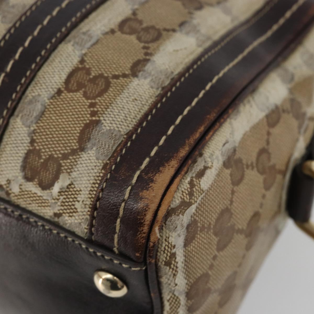 GUCCI GG Crystal Hand Bag Coated Canvas Pink Brown gold 181487 Auth 189418