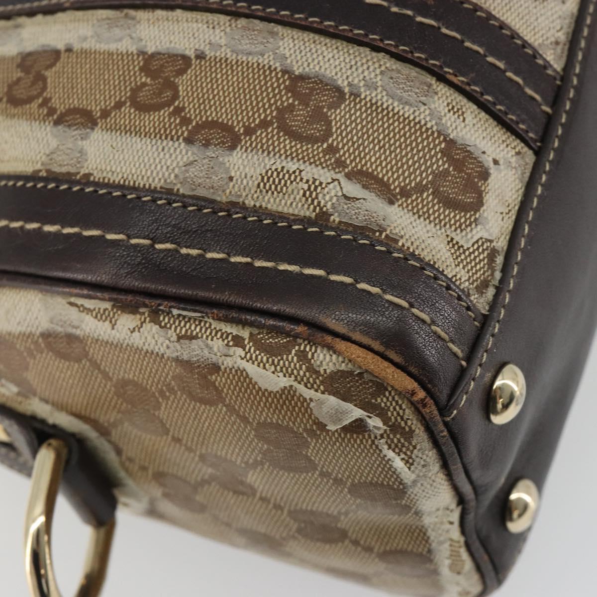 GUCCI GG Crystal Hand Bag Coated Canvas Pink Brown gold 181487 Auth 189418