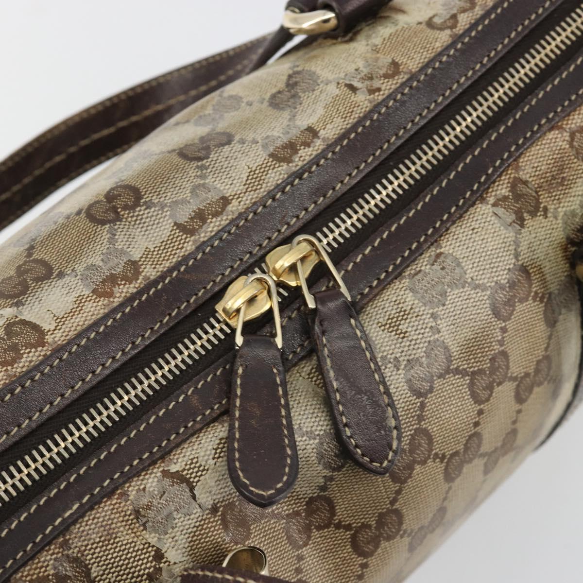 GUCCI GG Crystal Hand Bag Coated Canvas Pink Brown gold 181487 Auth 189418