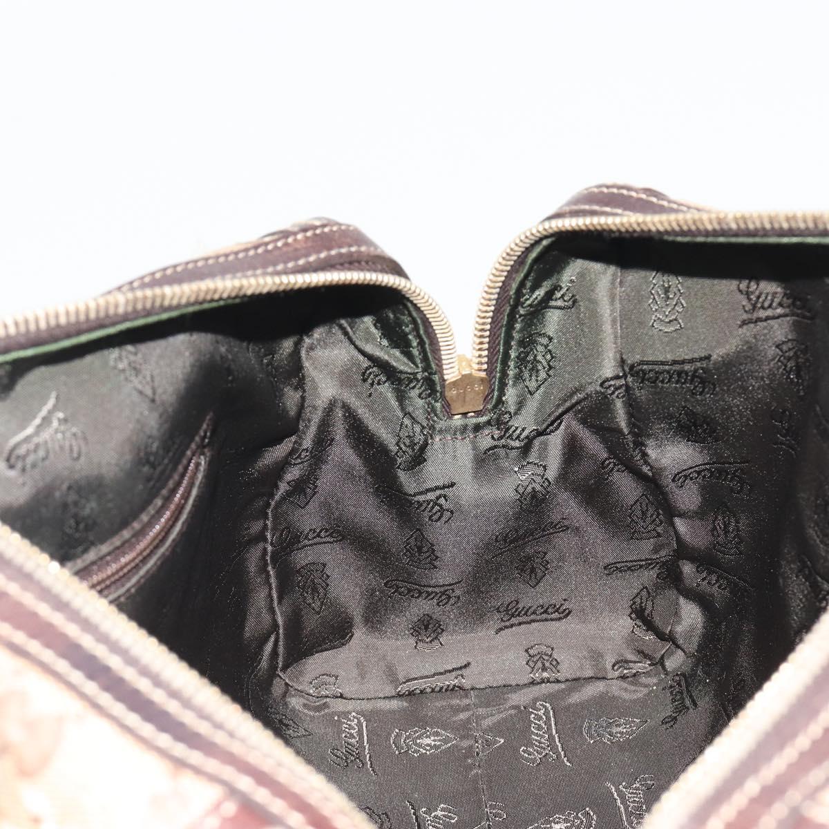 GUCCI GG Crystal Hand Bag Coated Canvas Pink Brown gold 181487 Auth 189418