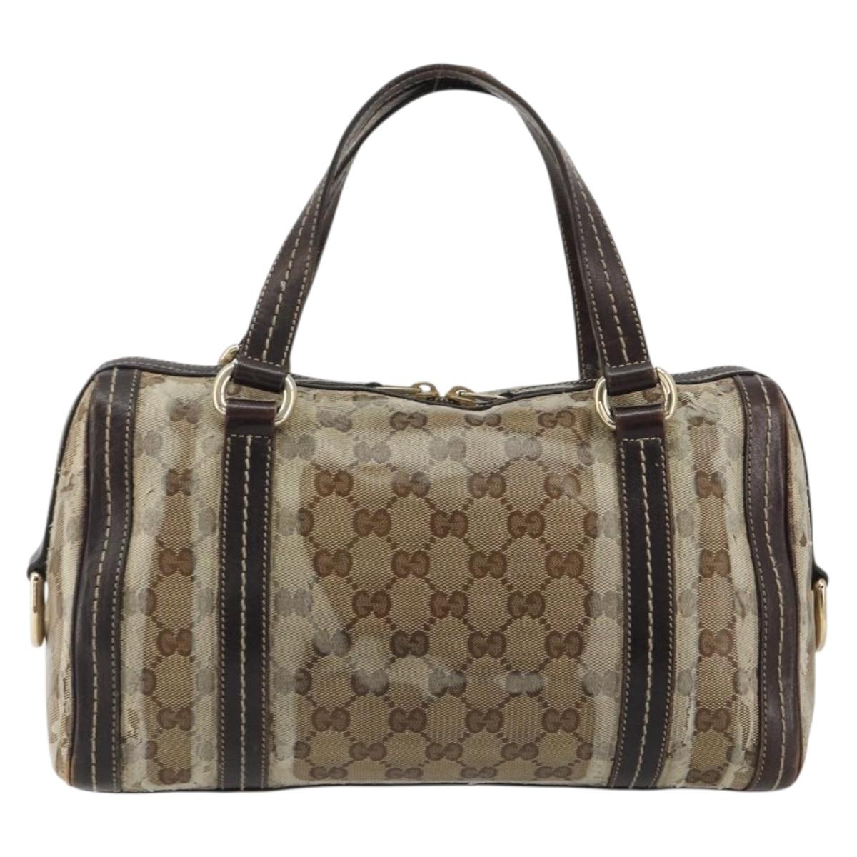 GUCCI GG Crystal Hand Bag Coated Canvas Pink Brown gold 181487 Auth 189418
